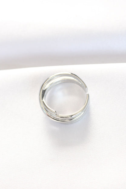 BYK3102 - Kalın Silver Renk Ayarlanabilir Yüzük