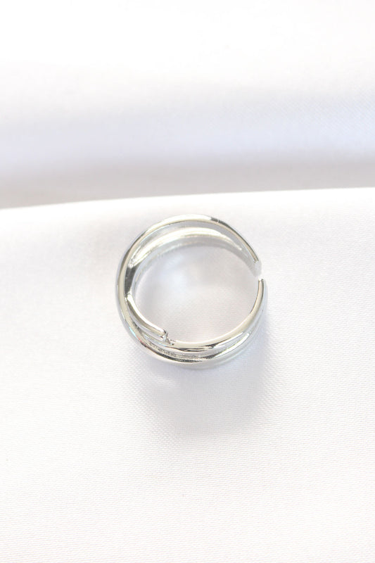 BYK3102 - Kalın Silver Renk Ayarlanabilir Yüzük