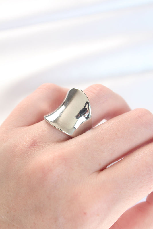 BYK3114 - Silver Renk Ayarlanabilir Kavisli Ayna Yüzük