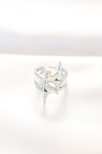 Yıldız Model Silver Renk Ayarlanabilir Yüzük - BYK3143