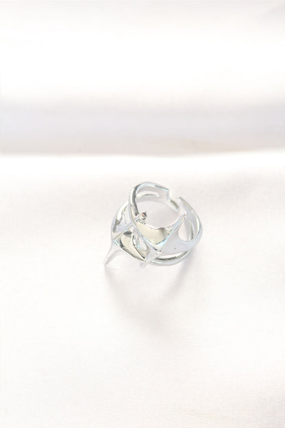 Yıldız Model Silver Renk Ayarlanabilir Yüzük - BYK3143