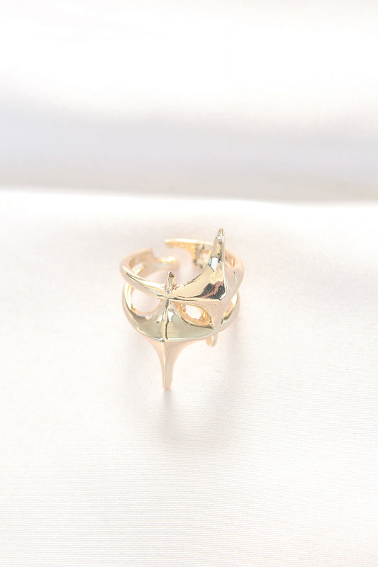 Yıldız Model Gold Renk Ayarlanabilir Yüzük - BYK3144