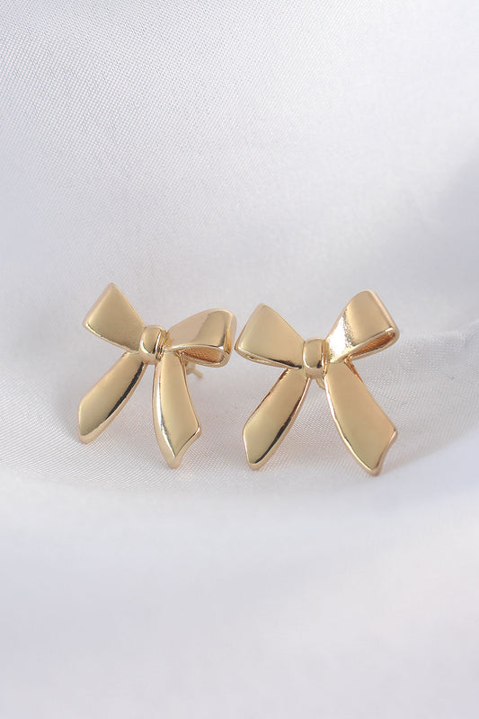 BKP8936 - Pirinç Gold Renk Düz Plaka Fiyonk Küpe