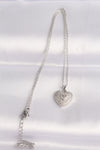 BKO8623 - 316L Çelik Zincir Gümüş Renk Zirkon Taşlı Kalp Kolye