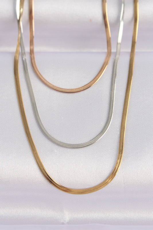 BKO8641 - 316L Çelik 3 Renkli İtalyan Zincir Çoklu Kolye