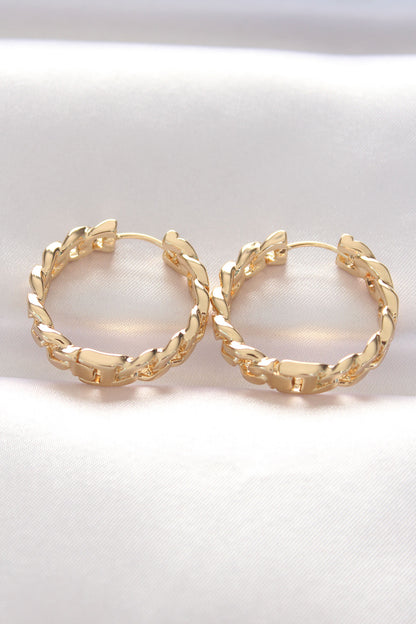 Pirinç Gold Renk Zincir Model Halka Küpe - BKP8970