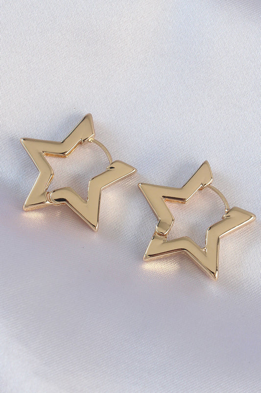 BKP8982 - Pirinç Gold Renk Yıldız Küpe