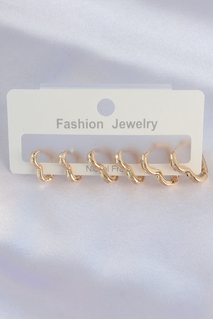BKP8992 - Pirinç Gold Renk Kalp Model Küpe Seti