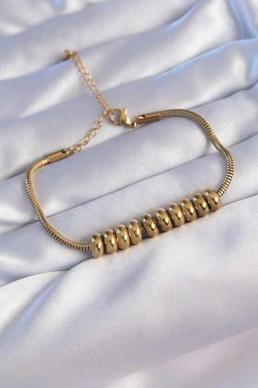 BB6096 - 316L Çelik Gold Renk Oval Figürlü Bileklik
