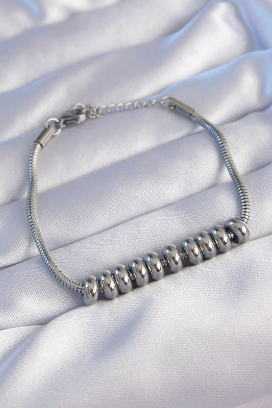 BB6097 - 316L Çelik Gümüş Renk Oval Figürlü Bileklik