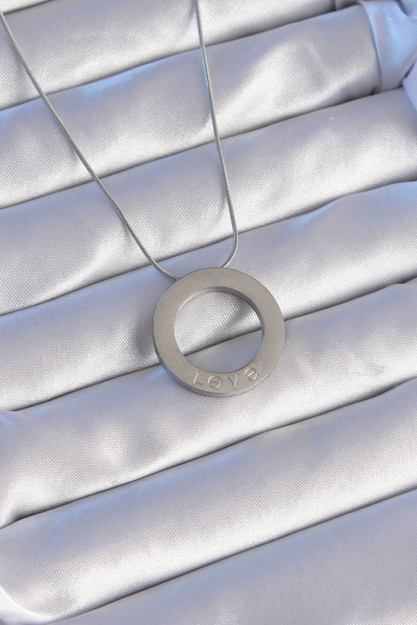 BKO8884 - 316L Çelik Gümüş Renk Zirkon Taşlı Model Kolye