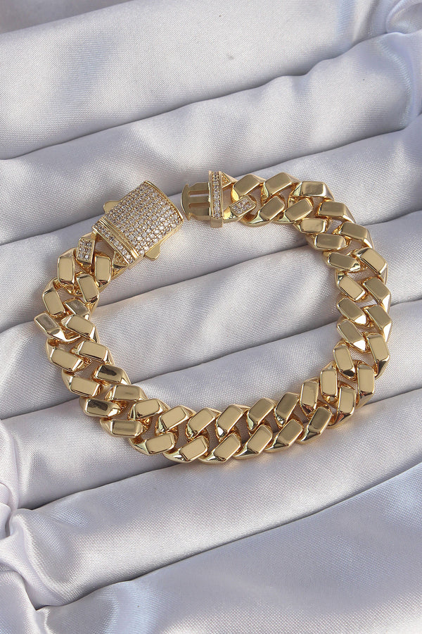 BB6173 - Vip Seri Gurmet Zirkon Taşlı Gold Renk Bileklik