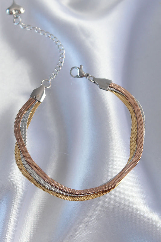 BB6186 - 316L Çelik Renkli İtalyan Zincir Model Çoklu Bileklik