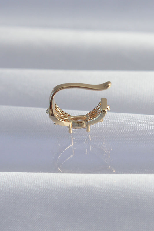 BKP9337 - Pirinç Gold Renk Zirkon Taş Kaplama Earcuff Küpe