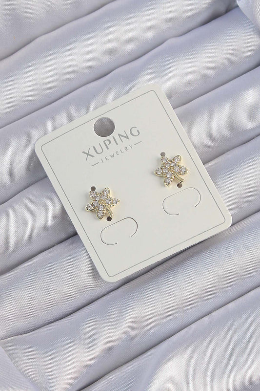 Xuping Gold Renk Zirkon Taşlı Yaprak Küpe - BKP9380