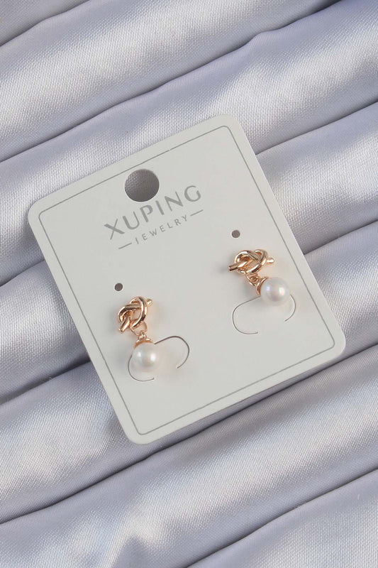 Xuping Rose Renk İnci Taşlı Düğüm Küpe - BKP9397