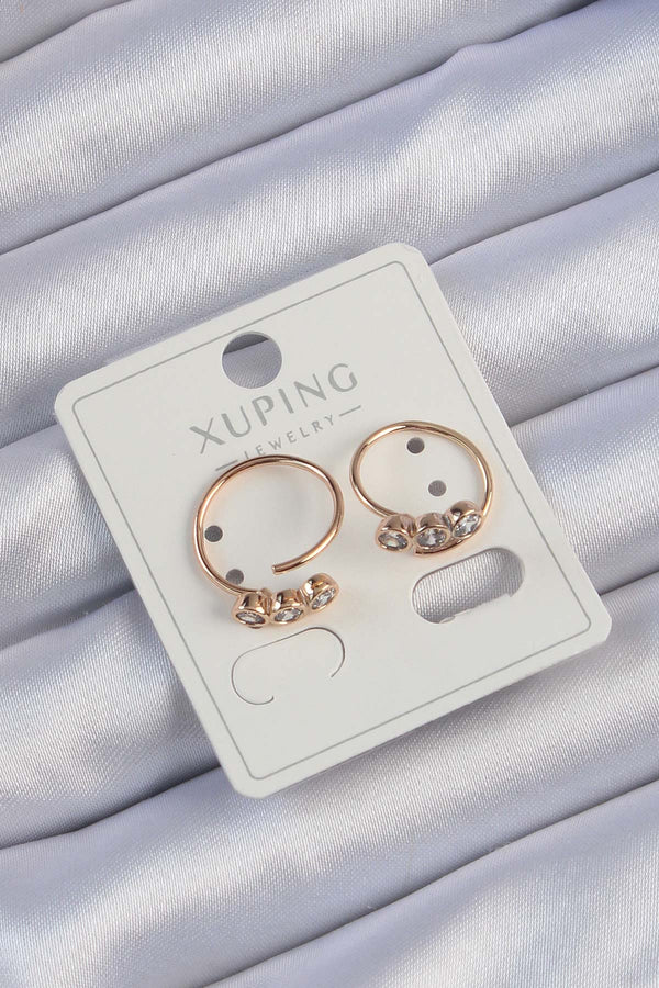 BKP9430 - Xuping Rose Renk Zirkon Taşlı Su Yolu Küpe