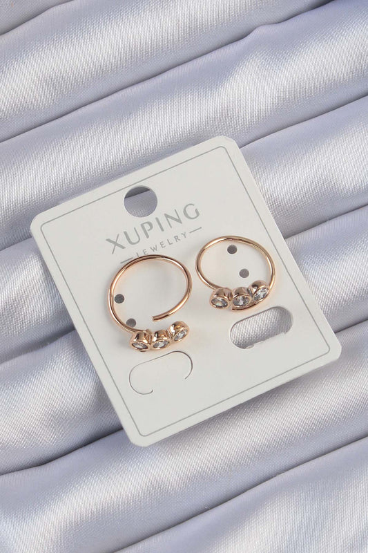 Xuping Rose Renk Zirkon Taşlı Su Yolu Küpe - BKP9430