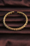 EB3674 - 316L Çelik Altın Renk Kalın Yassı Örgü Model Erkek Bileklik