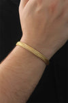 EB3675 - 316L Çelik Altın Renk Hasır Görünüm Erkek Bileklik
