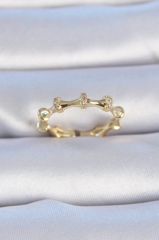 BYK3312 - Pirinç Gold Renk Zirkon Taşlı Kadın Yüzük