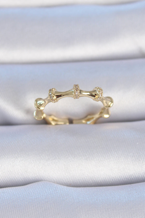 BYK3312 - Pirinç Gold Renk Zirkon Taşlı Kadın Yüzük