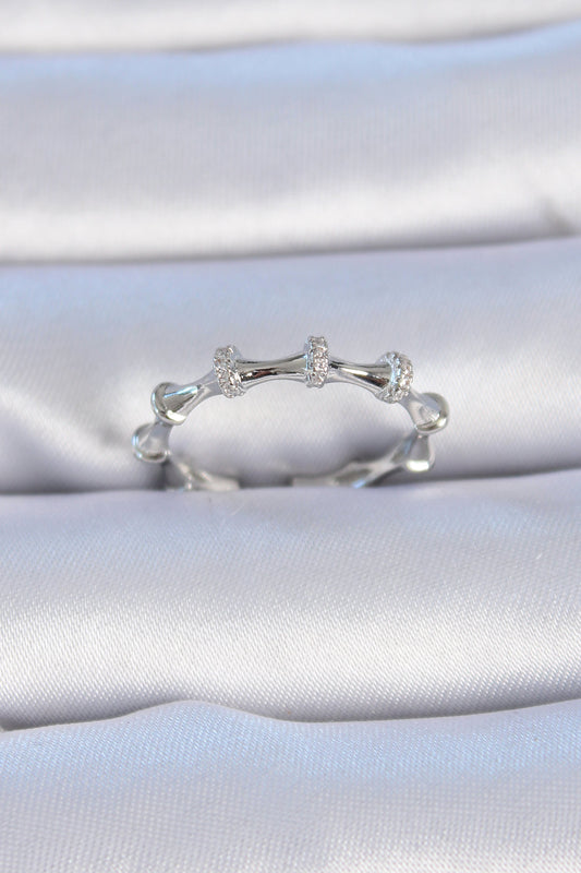 BYK3313 - Pirinç Gümüş Renk Zirkon Taşlı Kadın Yüzük