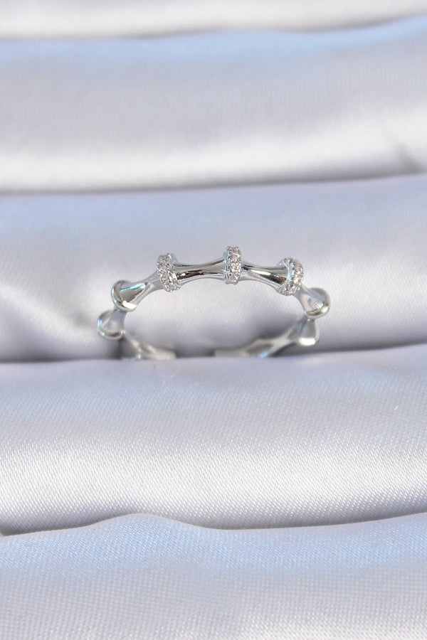 BYK3313 - Pirinç Gümüş Renk Zirkon Taşlı Kadın Yüzük