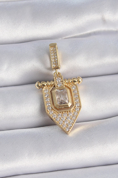 Pirinç Gold Renk Baget Zirkon Taşlı Ajda Charm - BC1011