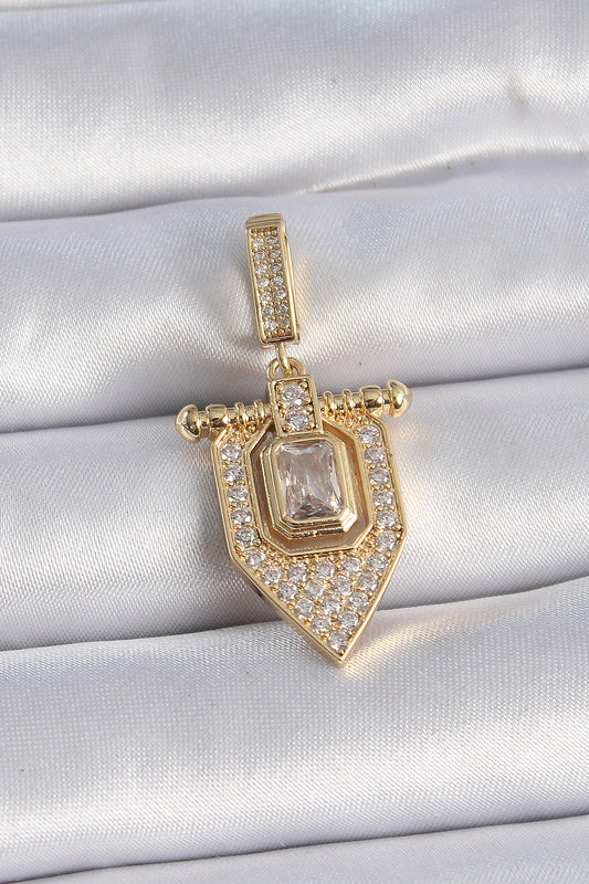 Pirinç Gold Renk Baget Zirkon Taşlı Ajda Charm - BC1011