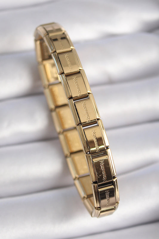 316L Çelik Gold Renk Yazılı Nomination Charm Bileklik - BB6466