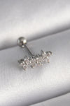 PR1255 - 316L Çelik Gümüş Renk Zirkon Taşlı Yonca Tragus Piercing