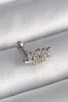 PR1259 - 316L Çelik Gümüş Renk Zirkon Taşlı Dal Tragus Piercing