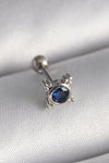 PR1271 - 316L Çelik Gümüş Renk Mavi Zirkon Taşlı Tragus Piercing
