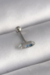 PR1285 - 316L Çelik Gümüş Renk Mavi Zirkon Taşlı Tragus Piercing