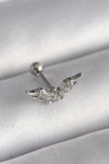 PR1291 - 316L Çelik Gümüş Renk Zirkon Taş Detay Kanat Model Tragus Piercing