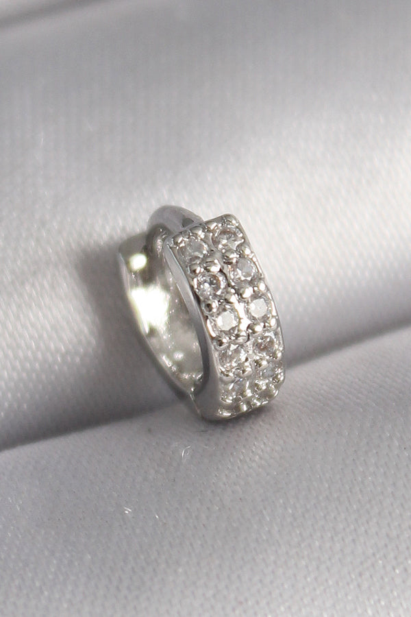 PR1305 - 316L Çelik Gümüş Renk Zirkon Taşlı Tragus Piercing