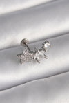 PR1339 - 316L Çelik Gümüş Renk Zirkon Taşlı Yıldız Model Tragus Piercing