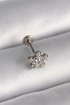 PR1341 - 316L Çelik Gümüş Renk Zirkon Taşlı Yıldız Model Tragus Piercing
