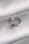 PR1366 - 316L Çelik Gümüş Renk Halka Çivi Model Kadın Piercing
