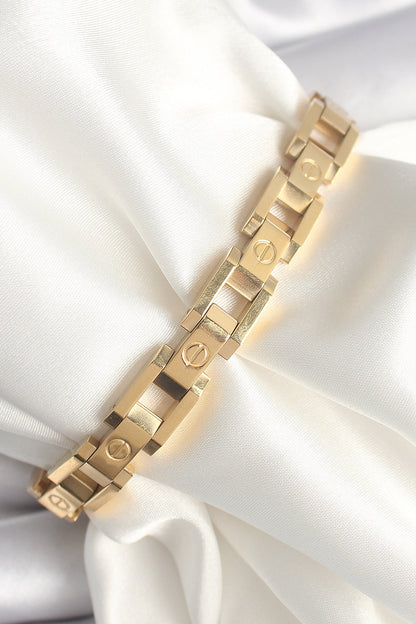 316L Çelik Gold Renk Unisex Bileklik - BB6497