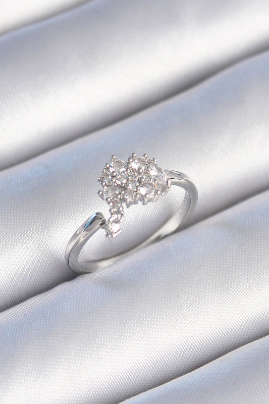 BYK3443 - Pirinç Gümüş Renk Zirkon Taşlı Kadın Yüzük