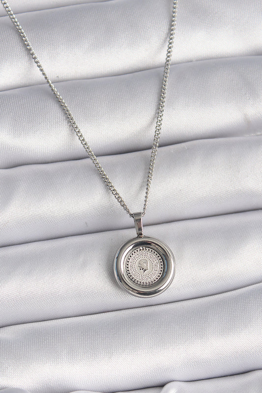 BKO9571 - 316L Çelik Gümüş Renk Zincir Gümüş Renk Altın Model Kadın Kolye