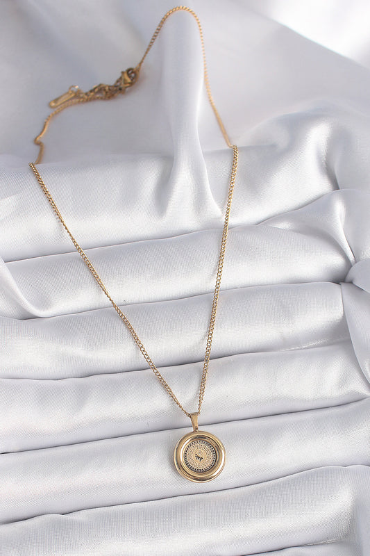 BKO9572 - 316L Çelik Gold Renk Zincir Gold Altın Model Kadın Kolye