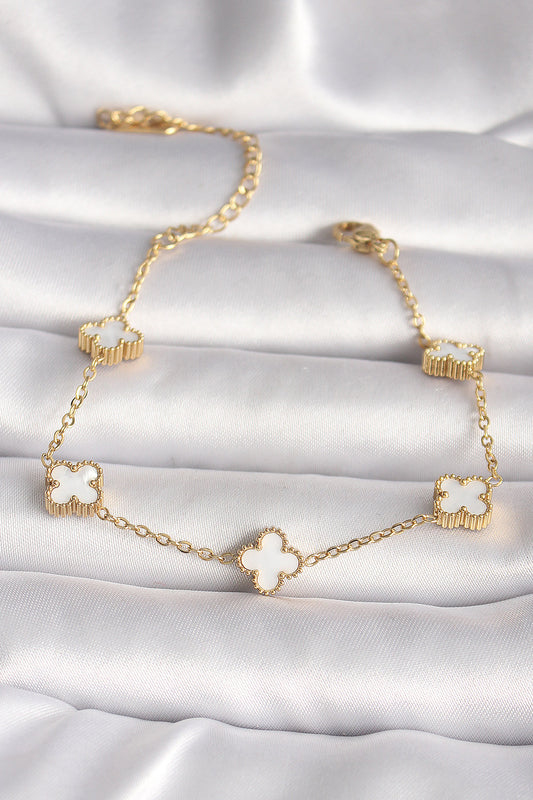316L Çelik Gold Renk Baby Boy Yonca Model Kadın Bileklik - BB6640
