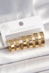 BKP10393 - 316L Çelik Gold Renk Halka Model Kadın Küpe Seti
