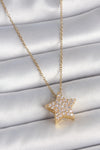 BKO10041 - 316L Çelik Gold Renk Zincir Zirkon Taşlı Yıldız Model Kadın Kolye