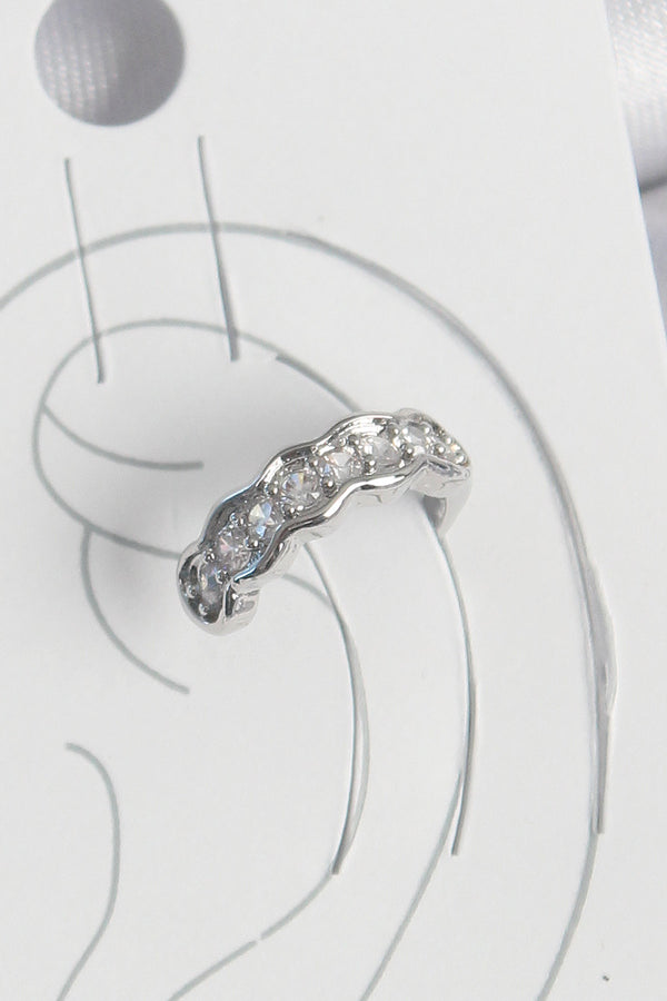 BKP10550 - Pirinç Gümüş Renk Zirkon Taşlı Kıkırdak Model Kadın Küpe