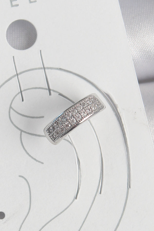 BKP10552 - Pirinç Gümüş Renk Zirkon Taşlı Kıkırdak Model Kadın Küpe