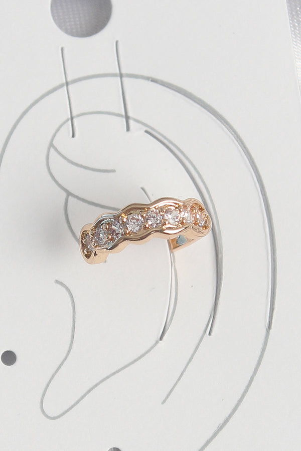 BKP10571 - Pirinç Gold Renk Zirkon Taşlı Kadın Kıkırdak Küpe